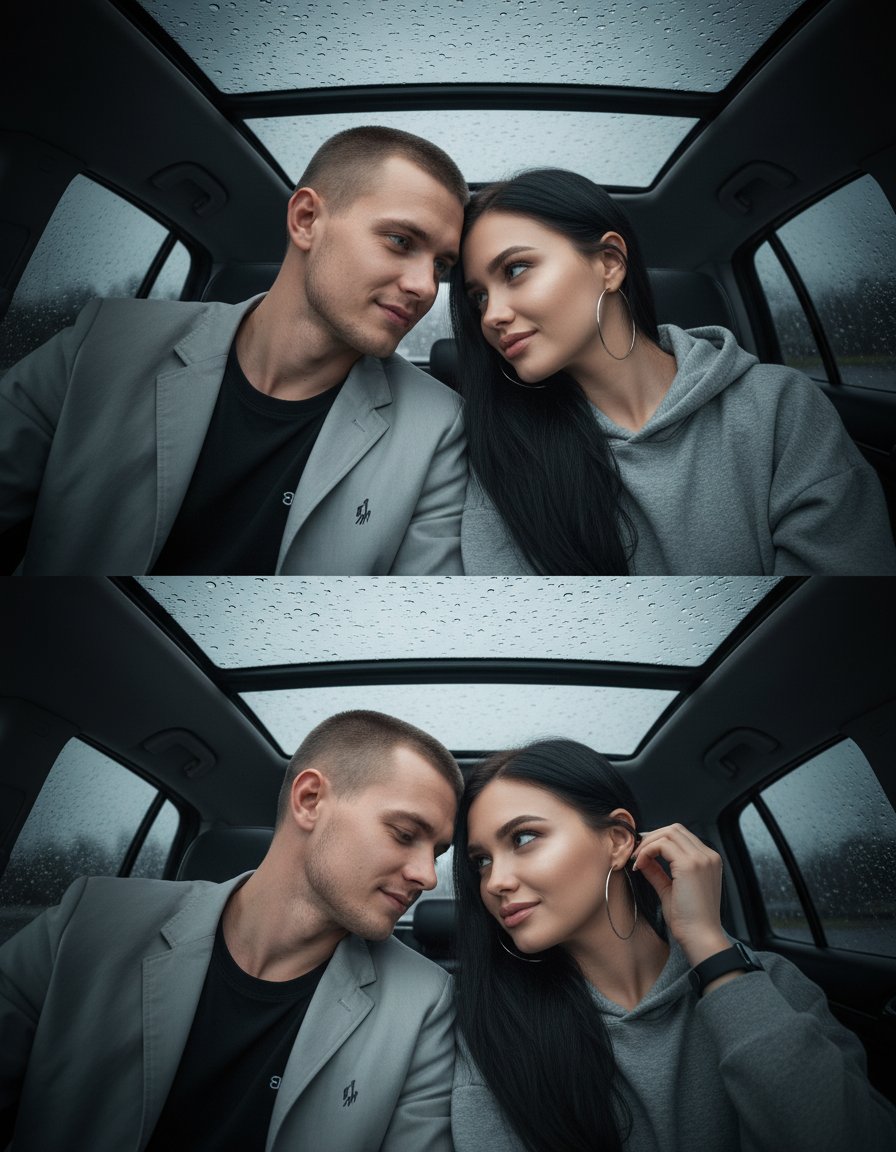 Парный коллаж в авто