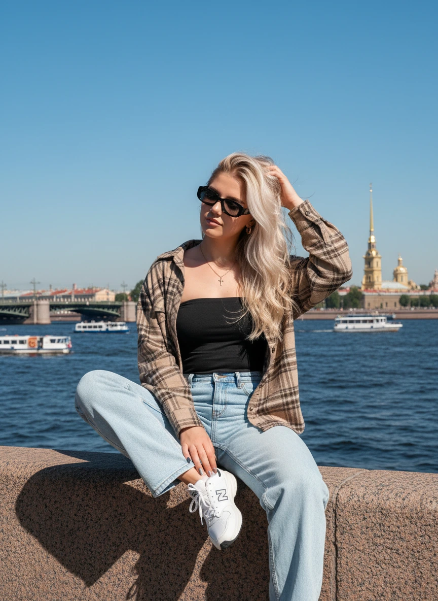 Фото на фоне Невы