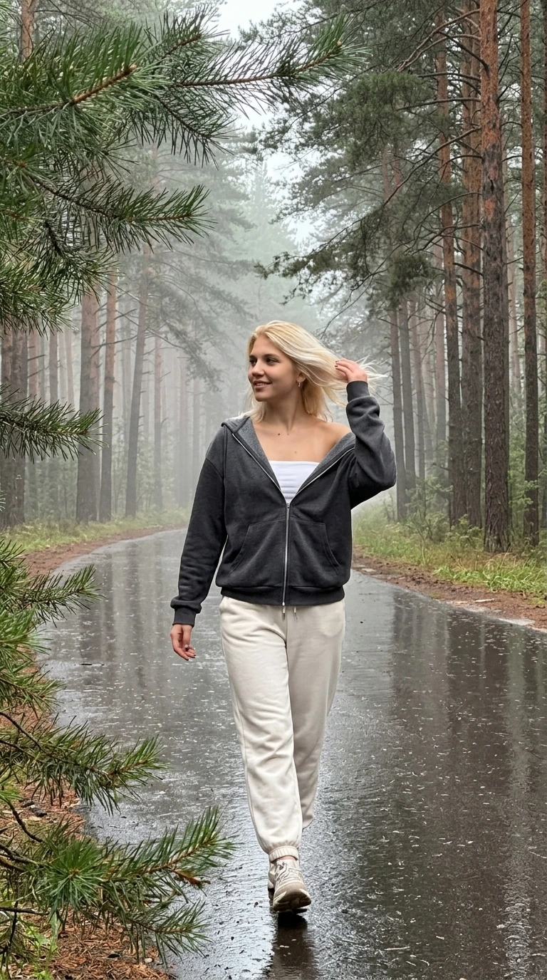 В сосновом лесу после дождя