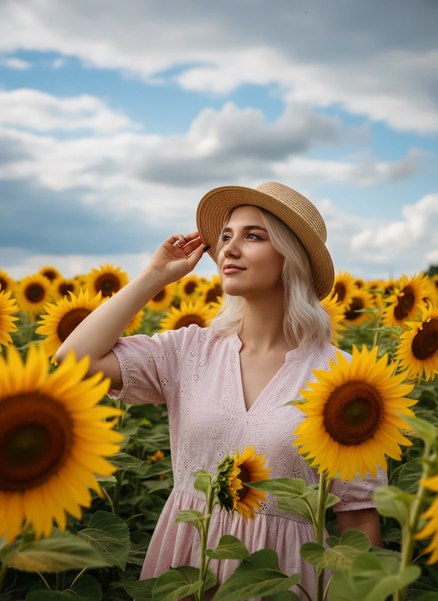 Фотосессия в подсолнухах