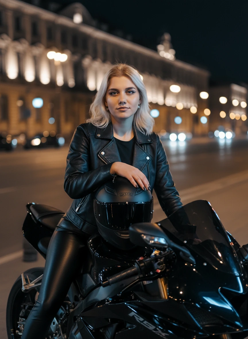 На спортивном мотоцикле