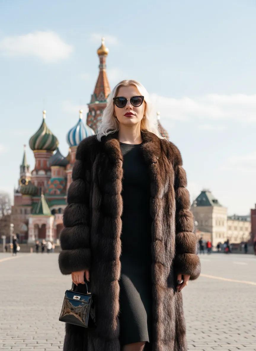 В шубе на Красной площади