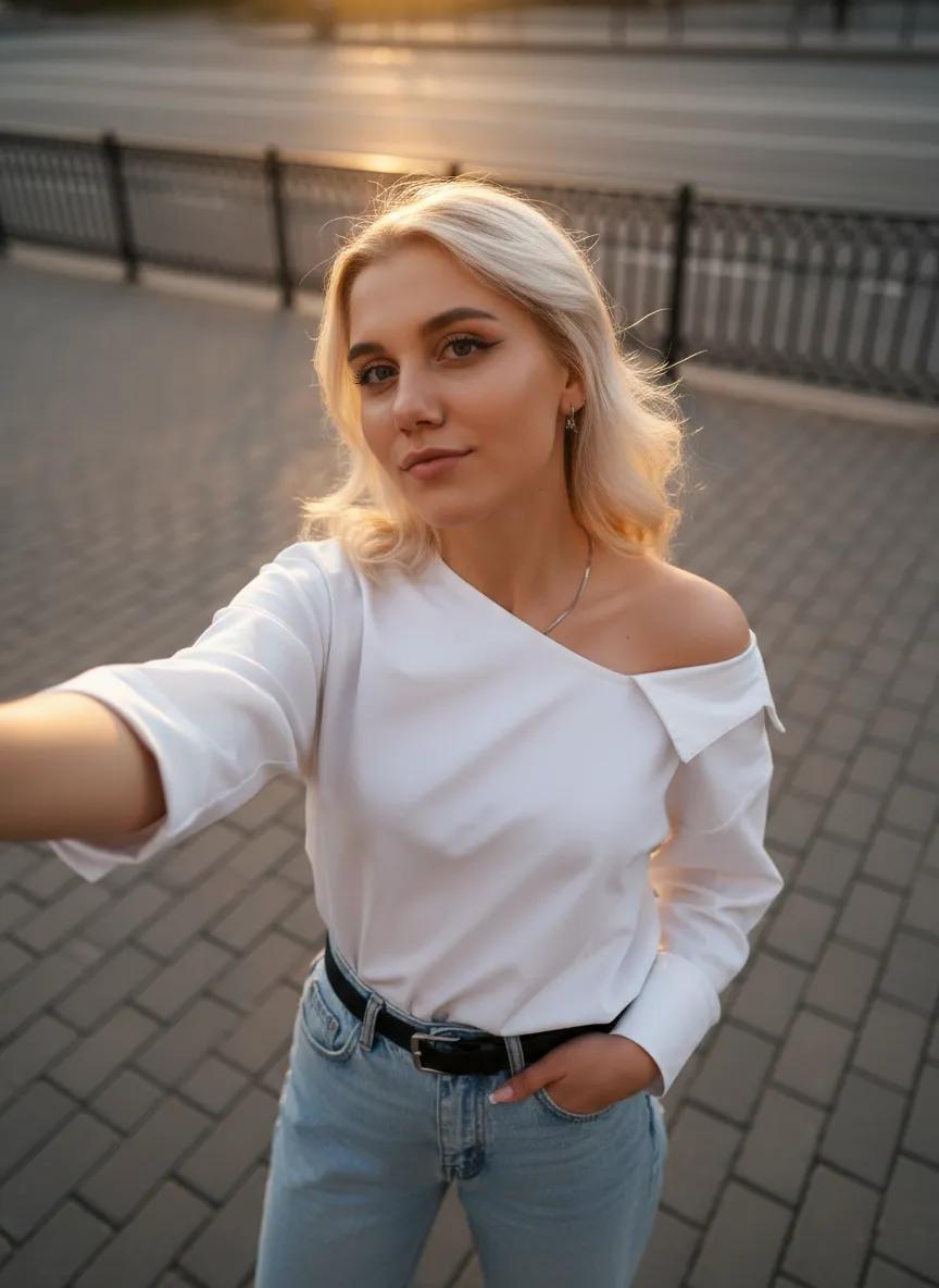 Селфи на фоне улицы