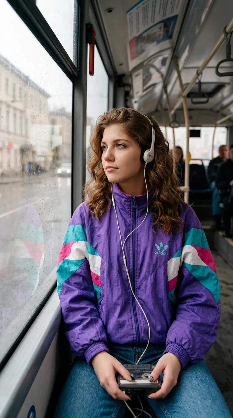Девушка в автобусе 90х