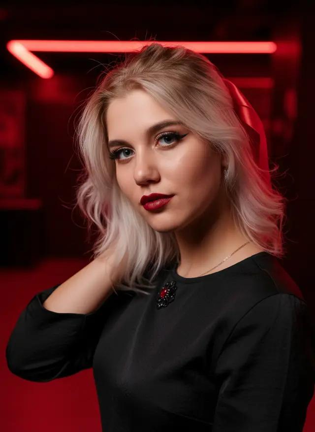 Портрет в красно-чёрной эстетике