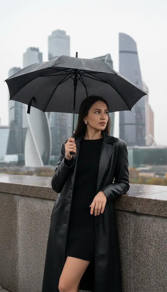 На фоне Москва-Сити
