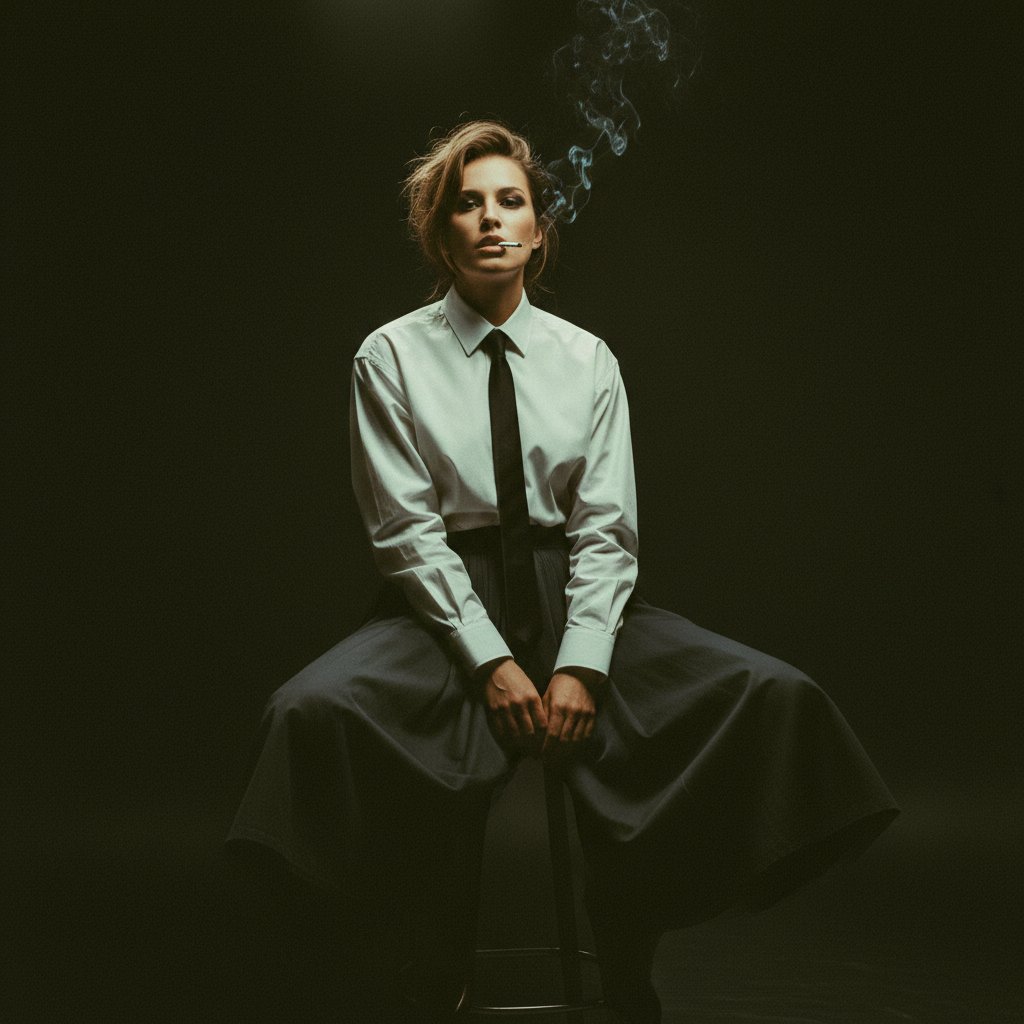 Moody cinematic fashion-портрет женщины